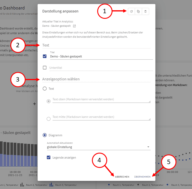 Übersicht mögliche Einstellungen je Analyse