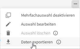 Screenshot vom Dropdown mit der Option Mehrfachauswahl